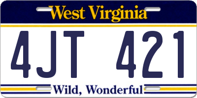 WV license plate 4JT421