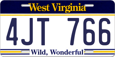 WV license plate 4JT766