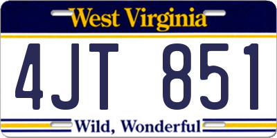 WV license plate 4JT851