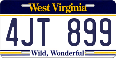 WV license plate 4JT899