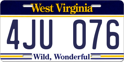 WV license plate 4JU076