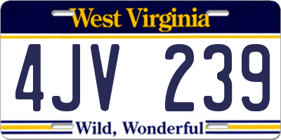 WV license plate 4JV239