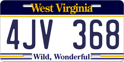 WV license plate 4JV368