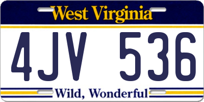 WV license plate 4JV536