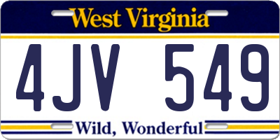 WV license plate 4JV549