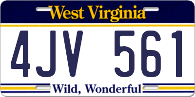 WV license plate 4JV561