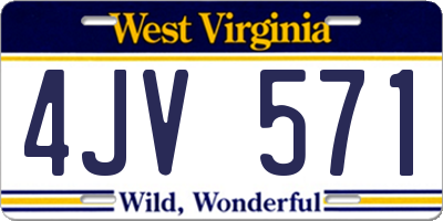 WV license plate 4JV571