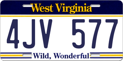 WV license plate 4JV577