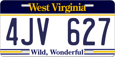 WV license plate 4JV627