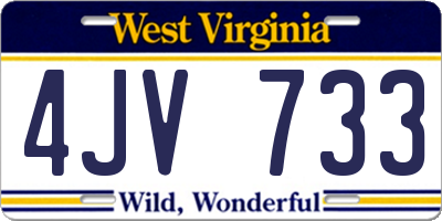 WV license plate 4JV733