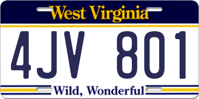 WV license plate 4JV801