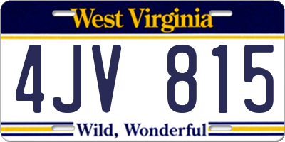 WV license plate 4JV815