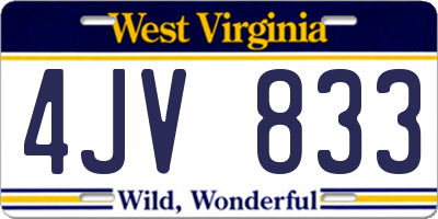 WV license plate 4JV833