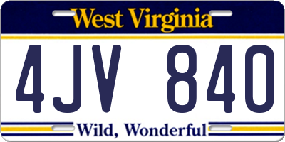 WV license plate 4JV840