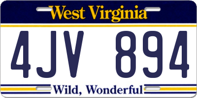 WV license plate 4JV894