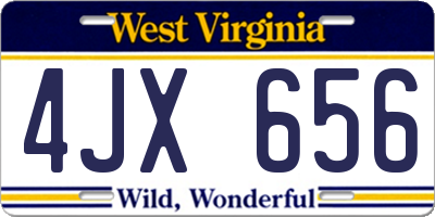 WV license plate 4JX656