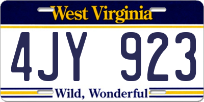 WV license plate 4JY923