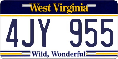 WV license plate 4JY955