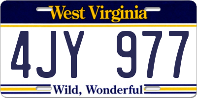 WV license plate 4JY977