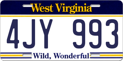WV license plate 4JY993