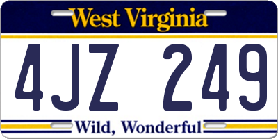 WV license plate 4JZ249