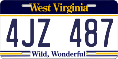 WV license plate 4JZ487