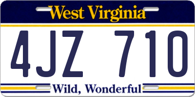 WV license plate 4JZ710