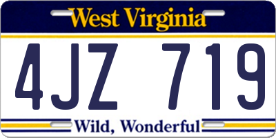 WV license plate 4JZ719