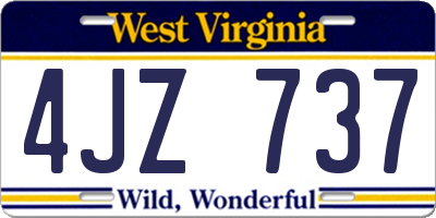 WV license plate 4JZ737