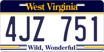 WV license plate 4JZ751