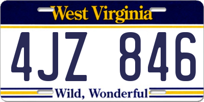 WV license plate 4JZ846