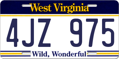 WV license plate 4JZ975