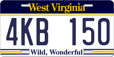 WV license plate 4KB150