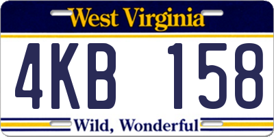 WV license plate 4KB158