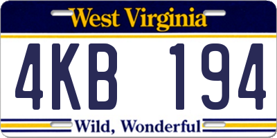 WV license plate 4KB194