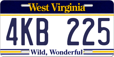 WV license plate 4KB225
