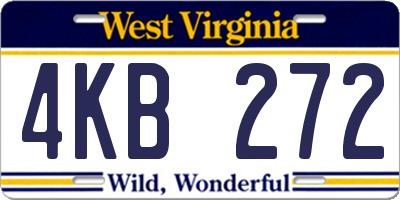 WV license plate 4KB272