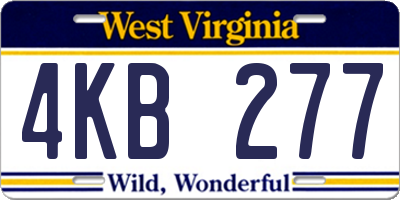 WV license plate 4KB277