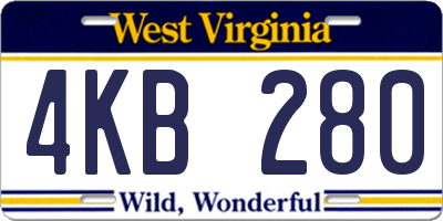 WV license plate 4KB280