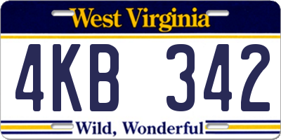 WV license plate 4KB342