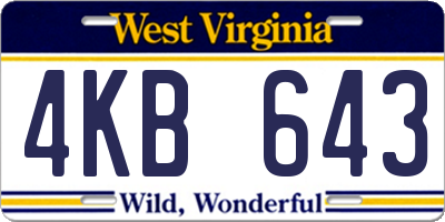WV license plate 4KB643