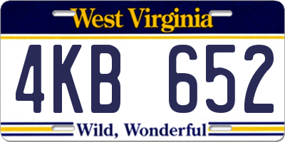 WV license plate 4KB652