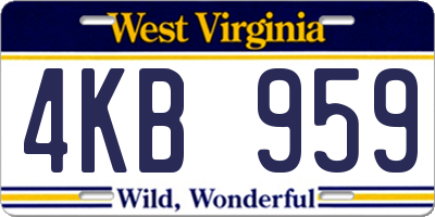 WV license plate 4KB959