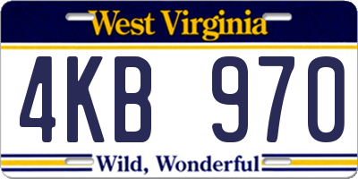 WV license plate 4KB970