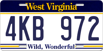 WV license plate 4KB972