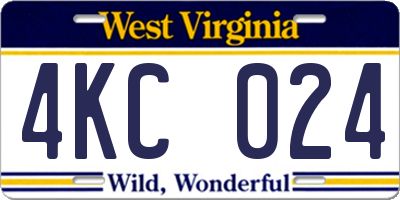 WV license plate 4KC024