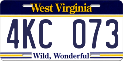 WV license plate 4KC073
