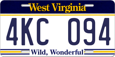 WV license plate 4KC094