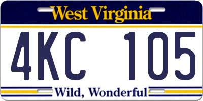 WV license plate 4KC105