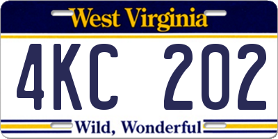 WV license plate 4KC202